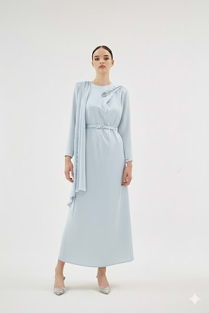 MINZE DRESS BUZ MAVİ