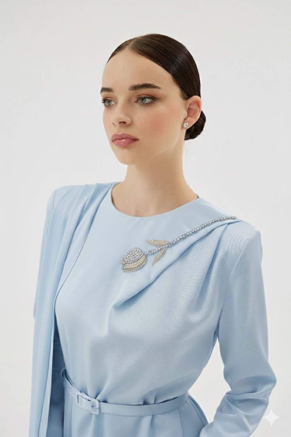 MINZE DRESS BUZ MAVİ