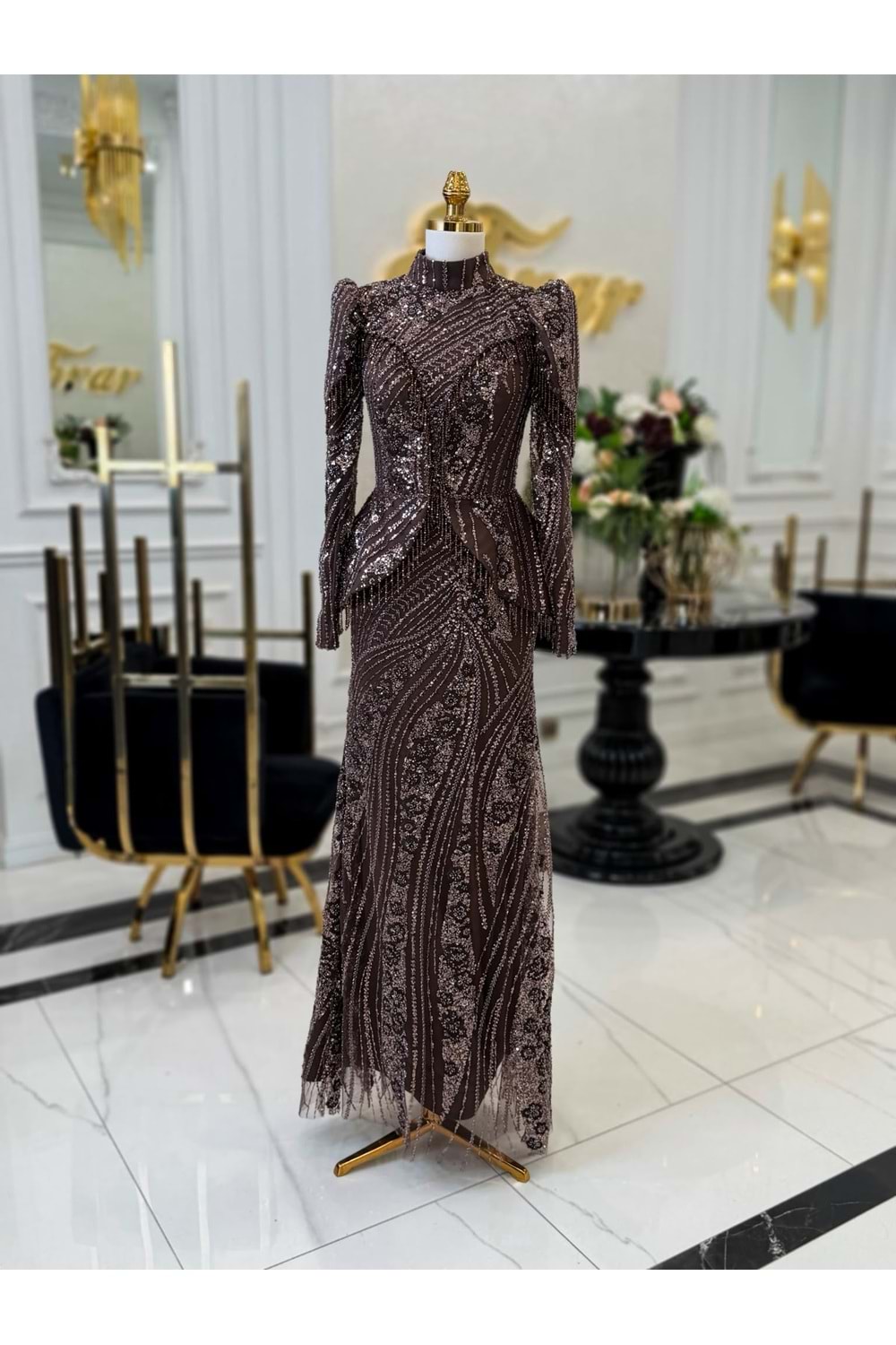 NERA DRESS ACI KAHVE